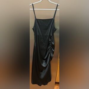 Lulus black satin dress